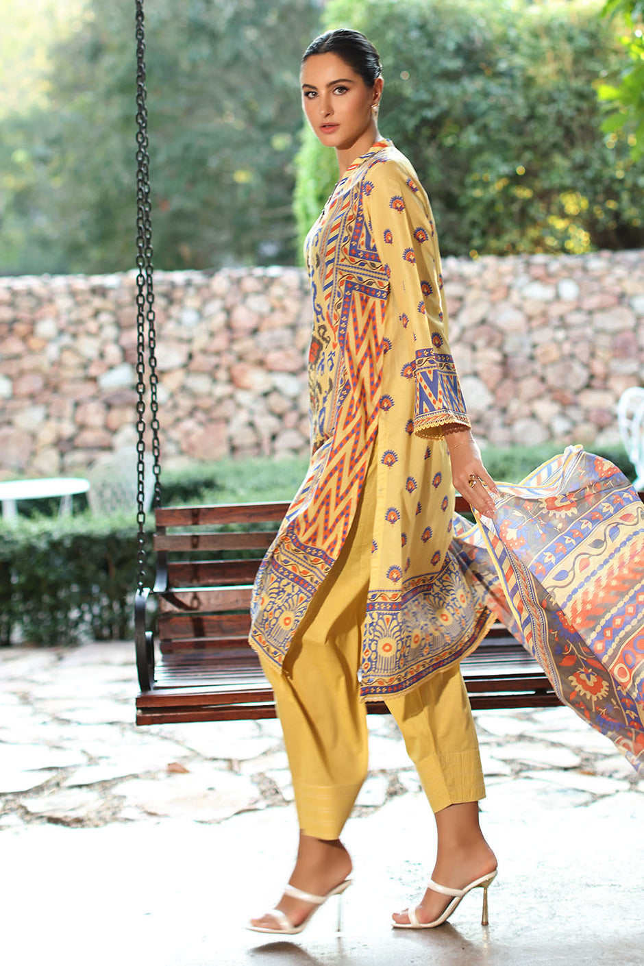 3 Piece Printed Lawn Suit with Dupatta