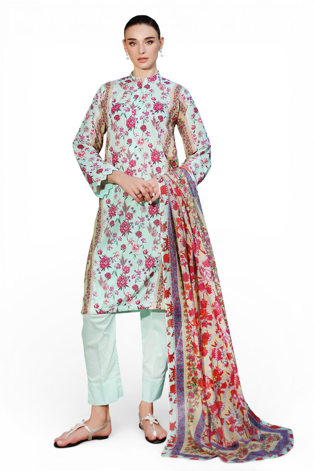 3 Piece Printed Lawn Suit with Dupatta