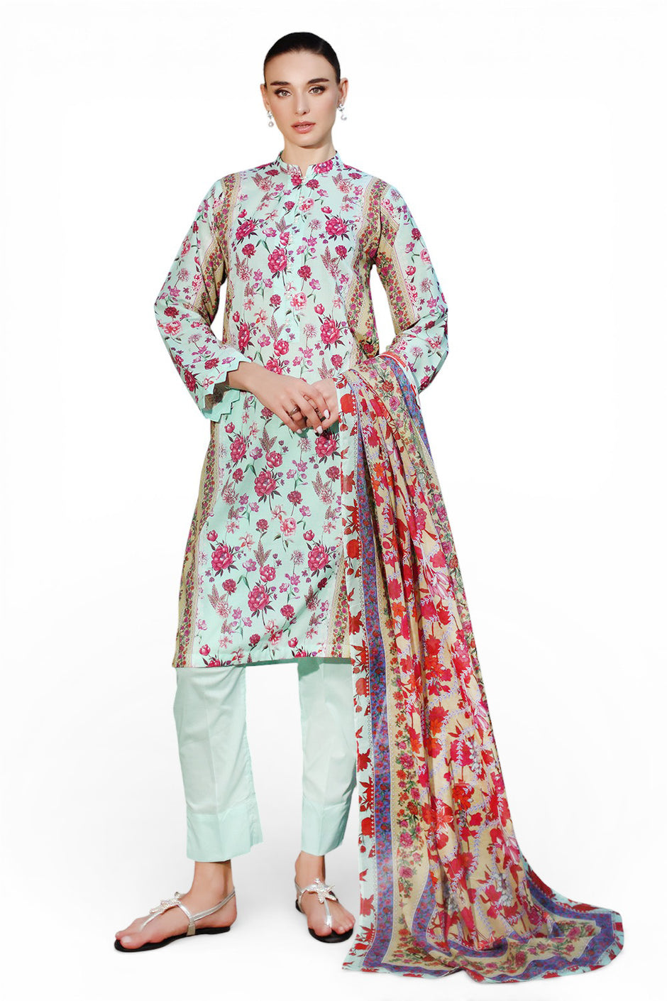 3 Piece Printed Lawn Suit with Dupatta