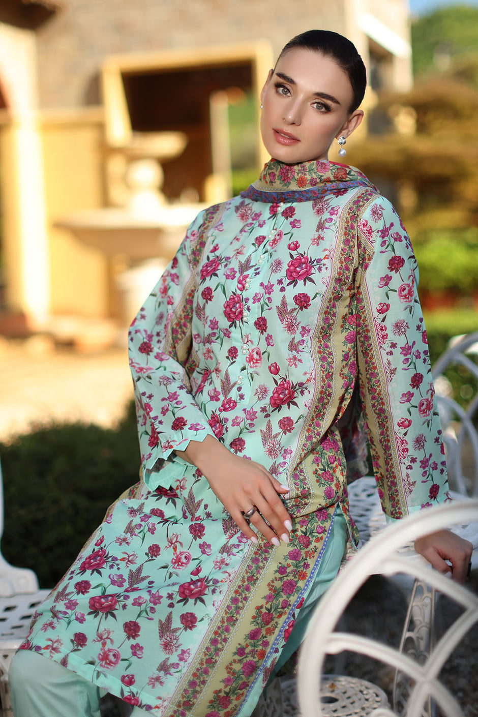 3 Piece Printed Lawn Suit with Dupatta