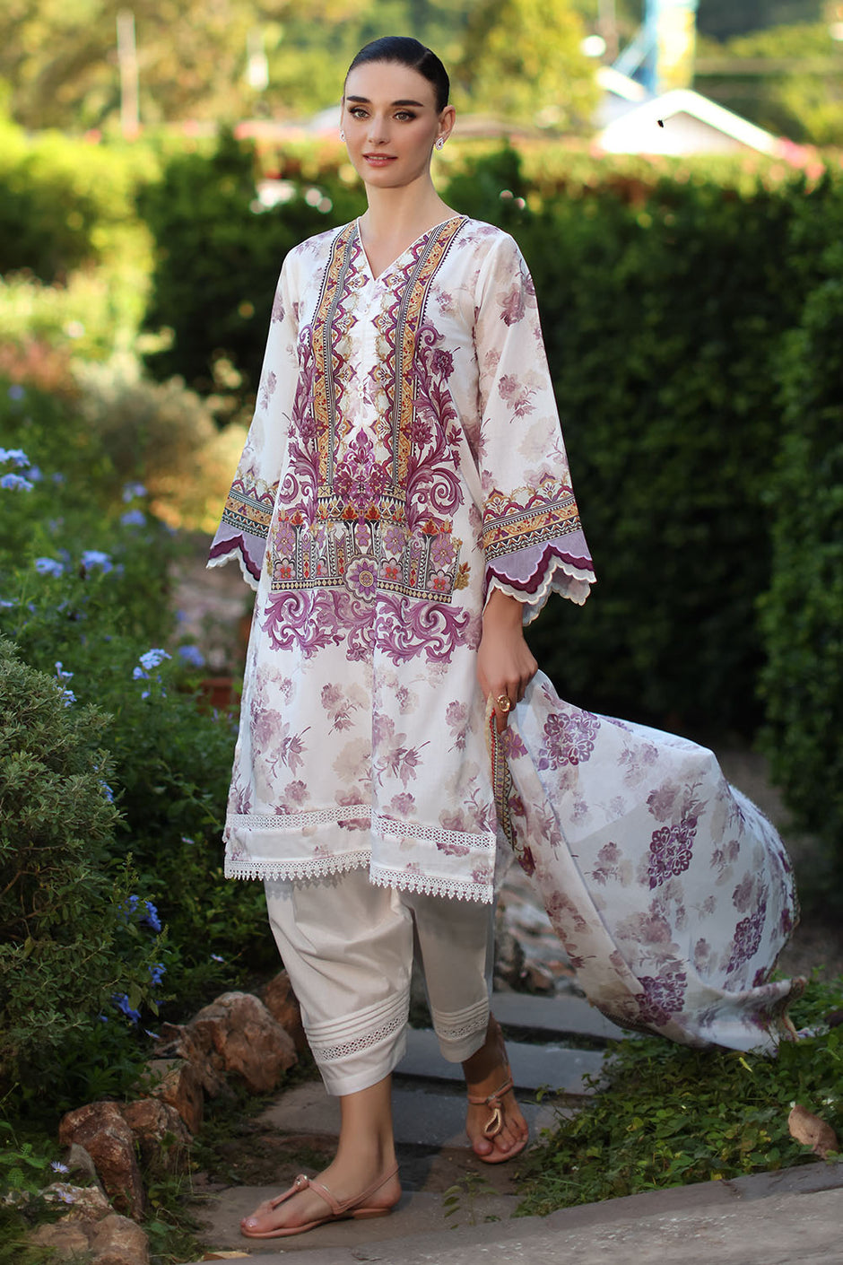 3 Piece Printed Lawn Suit with Dupatta