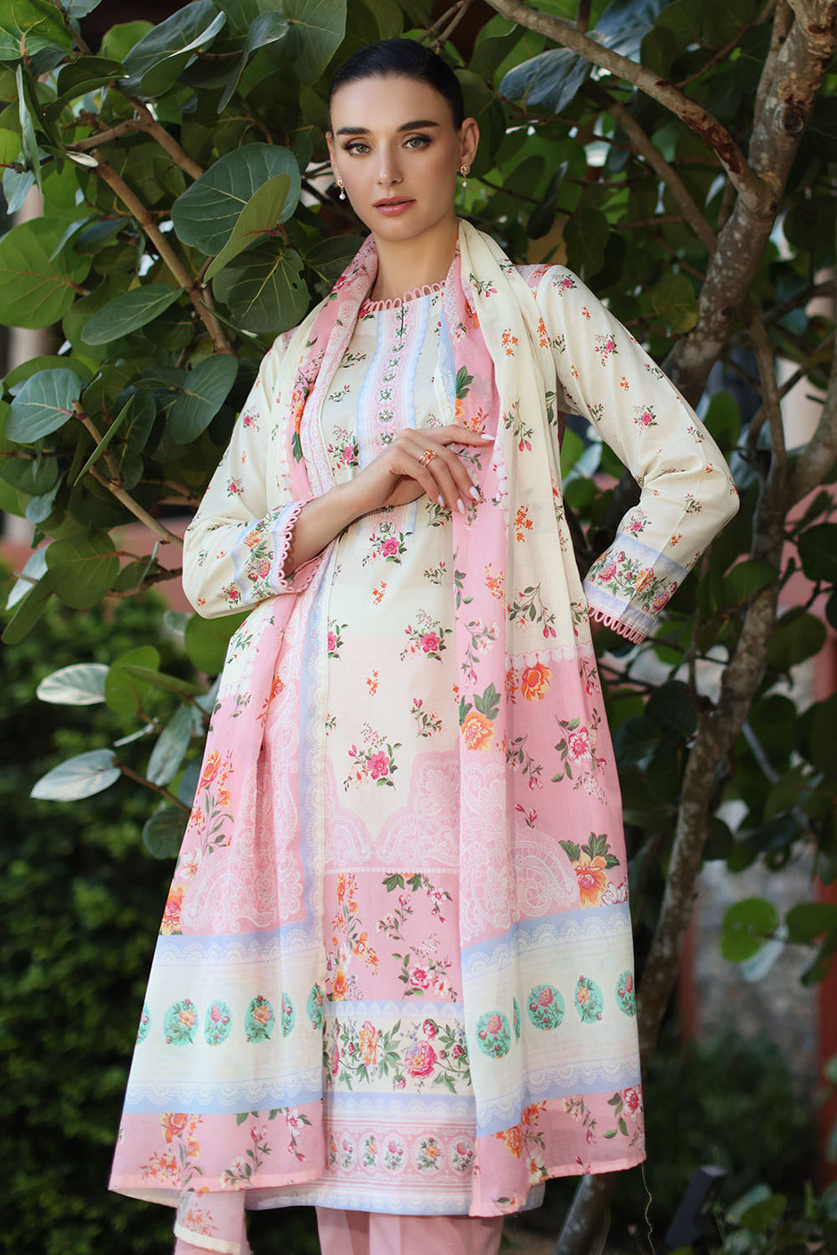 3 Piece Printed Lawn Suit with Dupatta