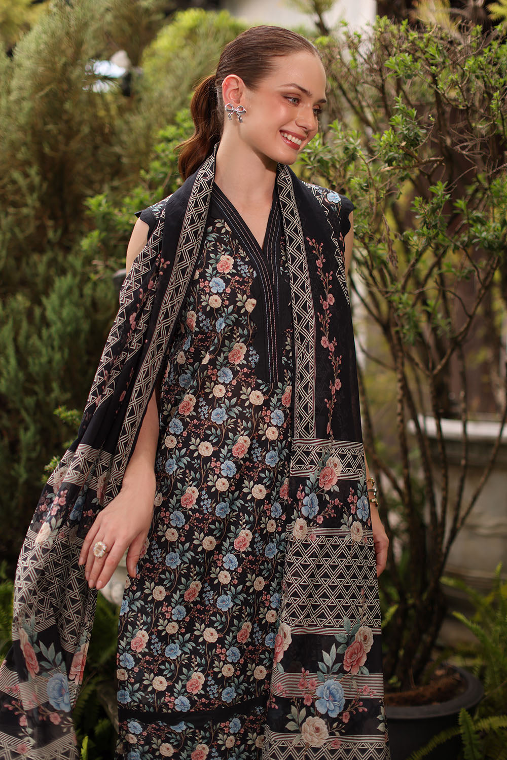 3 Piece Printed Lawn Suit with Printed Lawn Dupatta