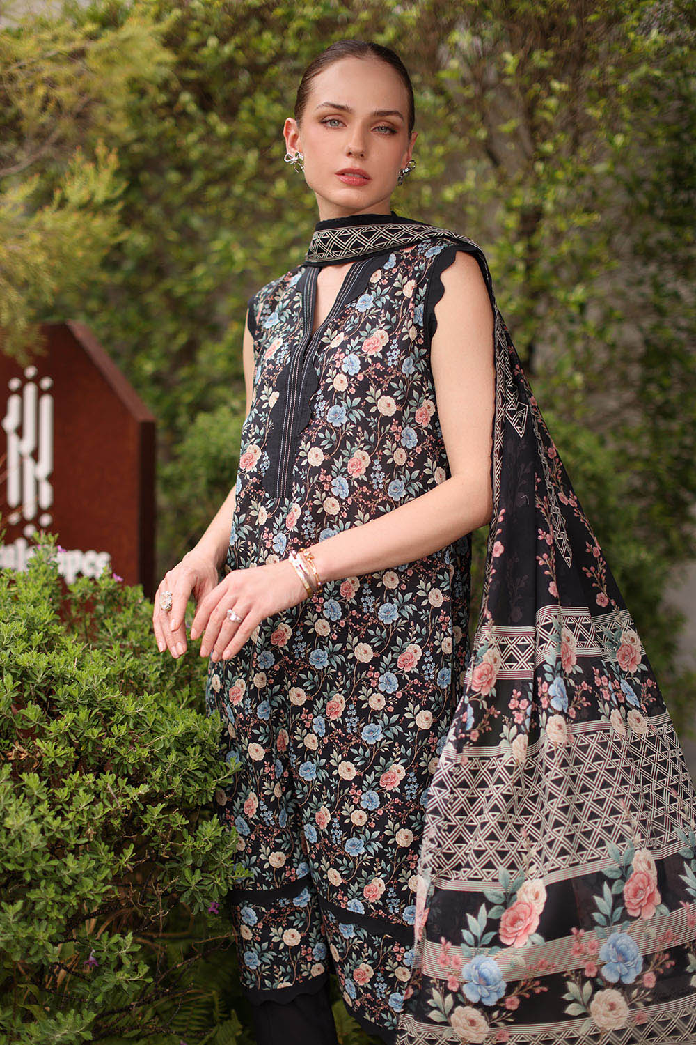 3 Piece Printed Lawn Suit with Printed Lawn Dupatta