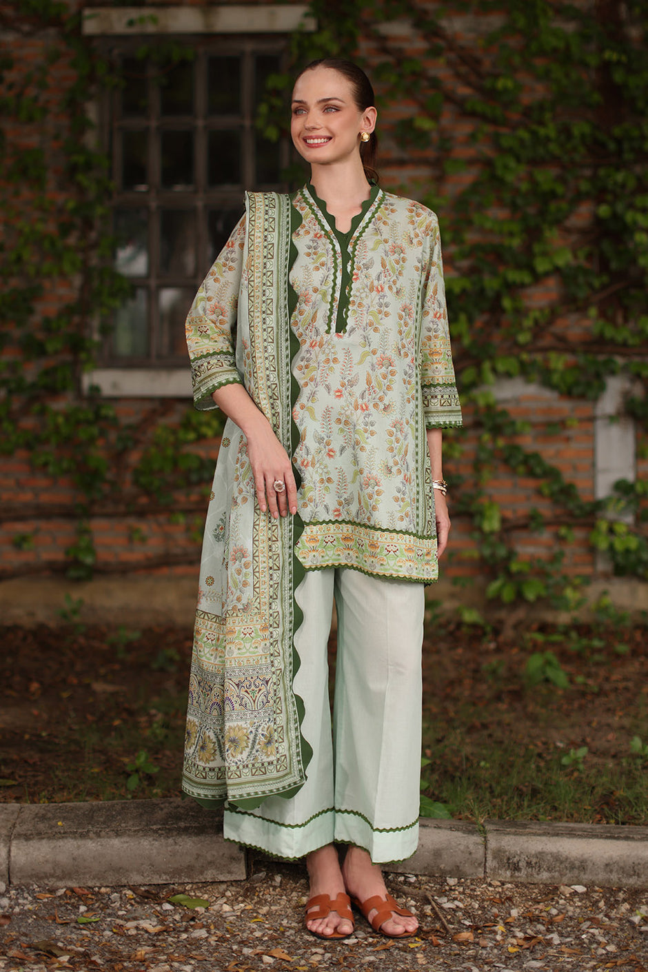 3 Piece Printed Lawn Suit with Printed Lawn Dupatta