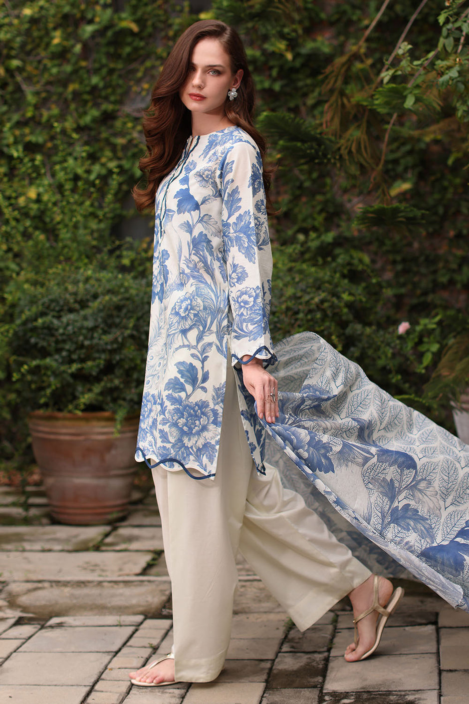 3 Piece Printed Lawn Suit with Printed Lawn Dupatta