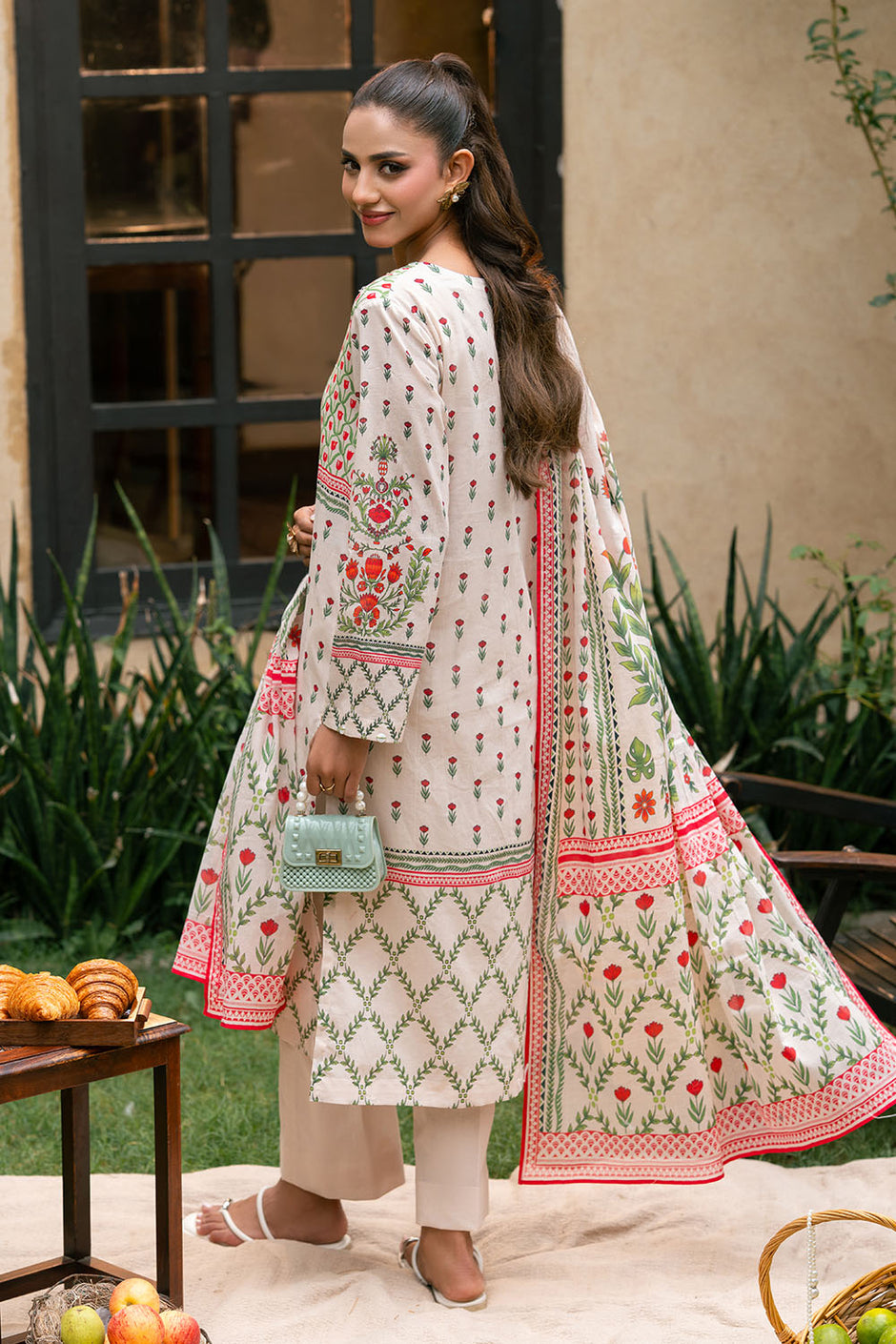 3 Piece Printed Lawn Suit with Printed Lawn Dupatta