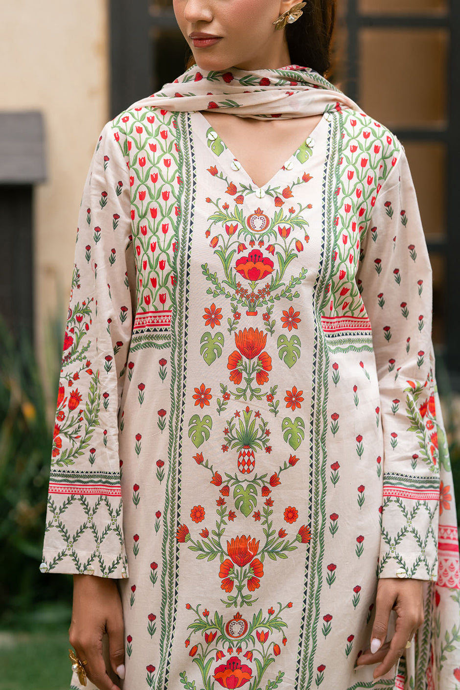3 Piece Printed Lawn Suit with Printed Lawn Dupatta
