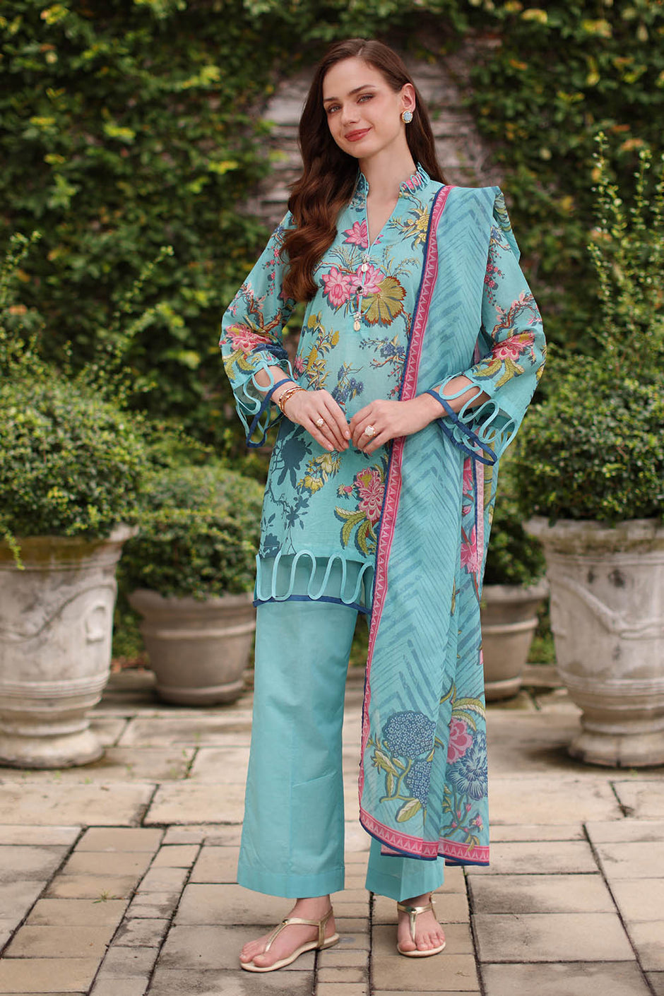 3 Piece Printed Lawn Suit with Printed Lawn Dupatta