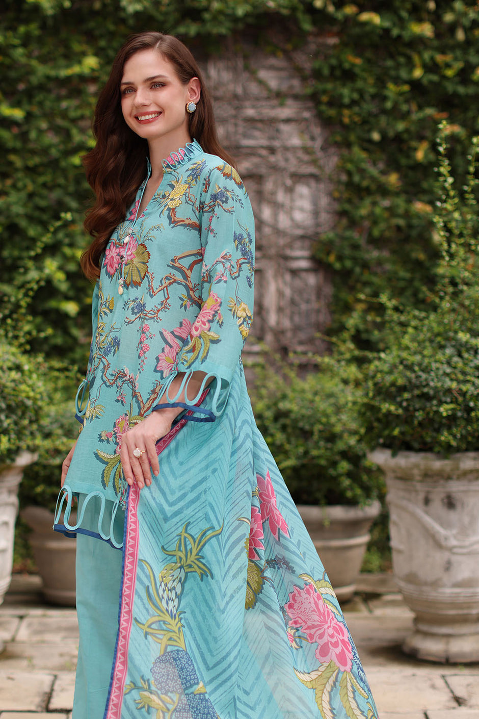 3 Piece Printed Lawn Suit with Printed Lawn Dupatta