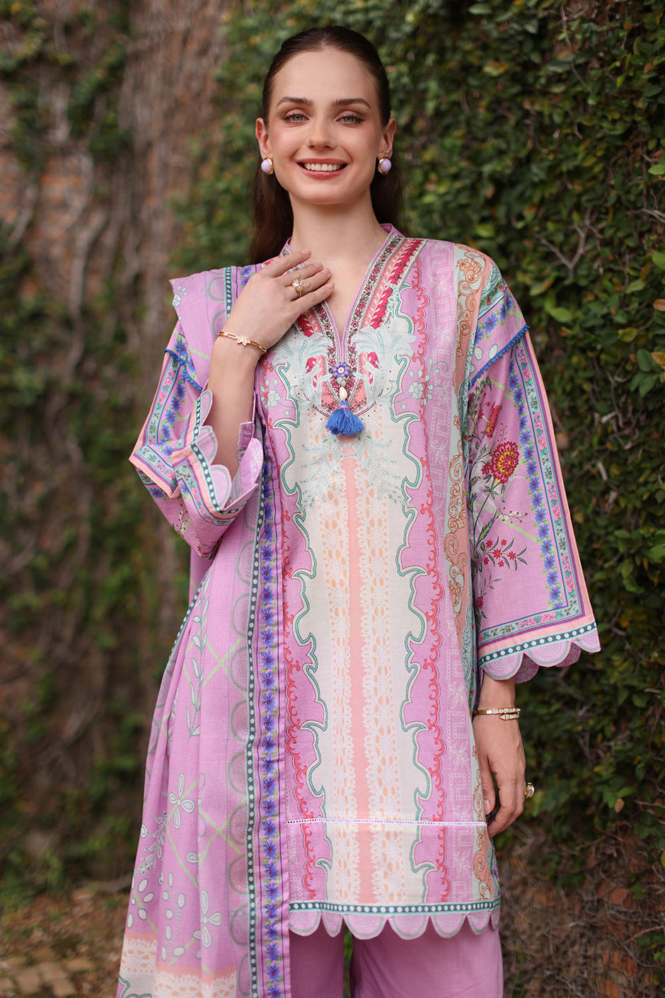 3 Piece Printed Lawn Suit with Printed Lawn Dupatta