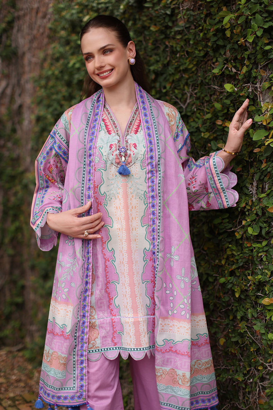 3 Piece Printed Lawn Suit with Printed Lawn Dupatta