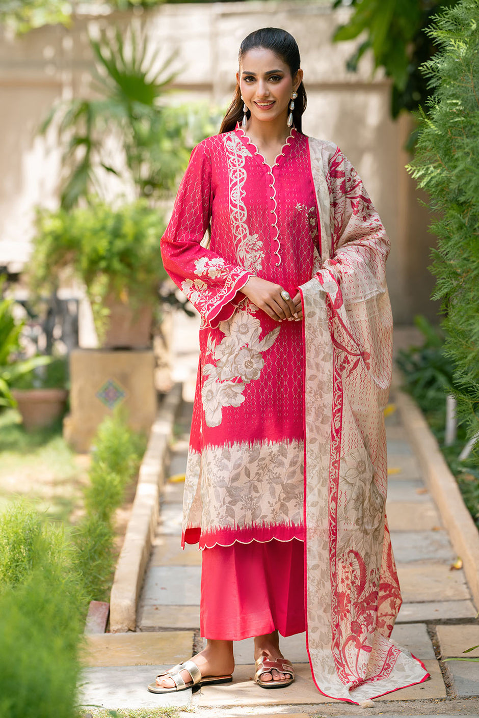 3 Piece Printed Lawn Suit with Printed Lawn Dupatta