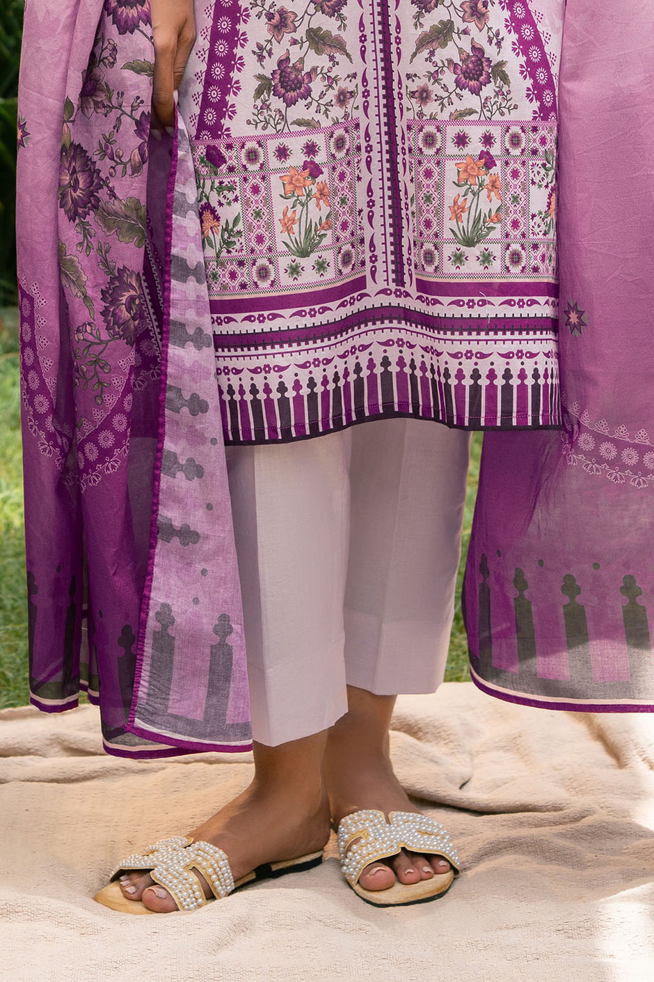 3 Piece Printed Lawn Suit with Printed Lawn Dupatta
