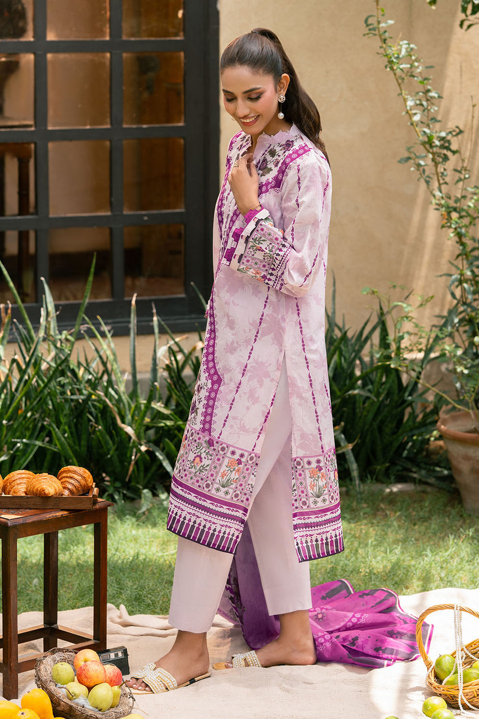 3 Piece Printed Lawn Suit with Printed Lawn Dupatta