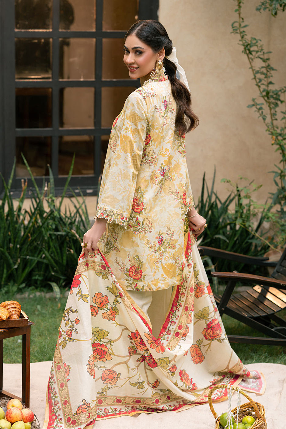 3 Piece Printed Lawn Suit with Printed Lawn Dupatta