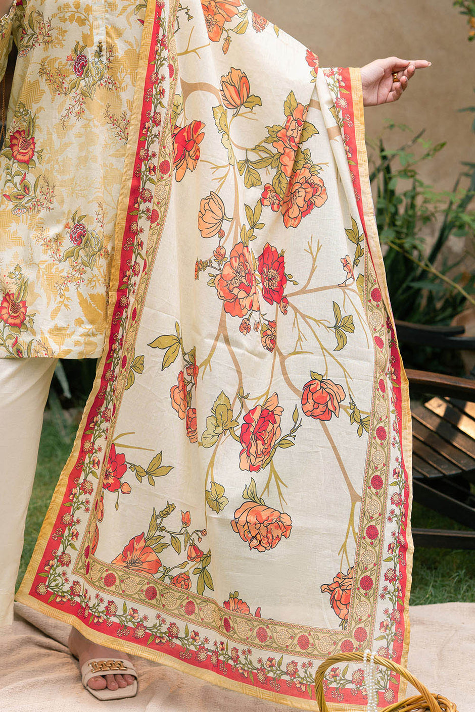 3 Piece Printed Lawn Suit with Printed Lawn Dupatta
