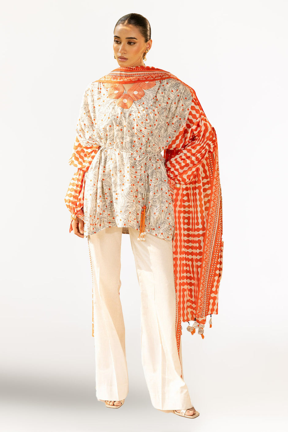 3 Piece Printed Lawn Suit with Embroidered Neckline