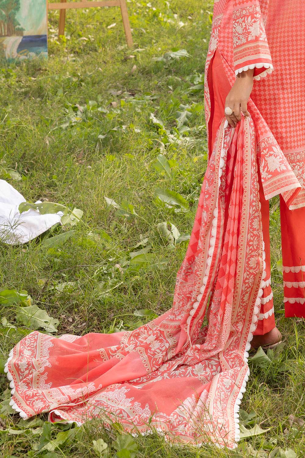 3 Piece Printed Lawn Suit with Embroidered Neckline