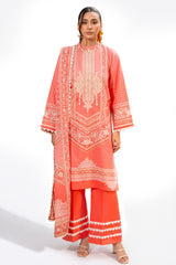 3 Piece Printed Lawn Suit with Embroidered Neckline CL-62202