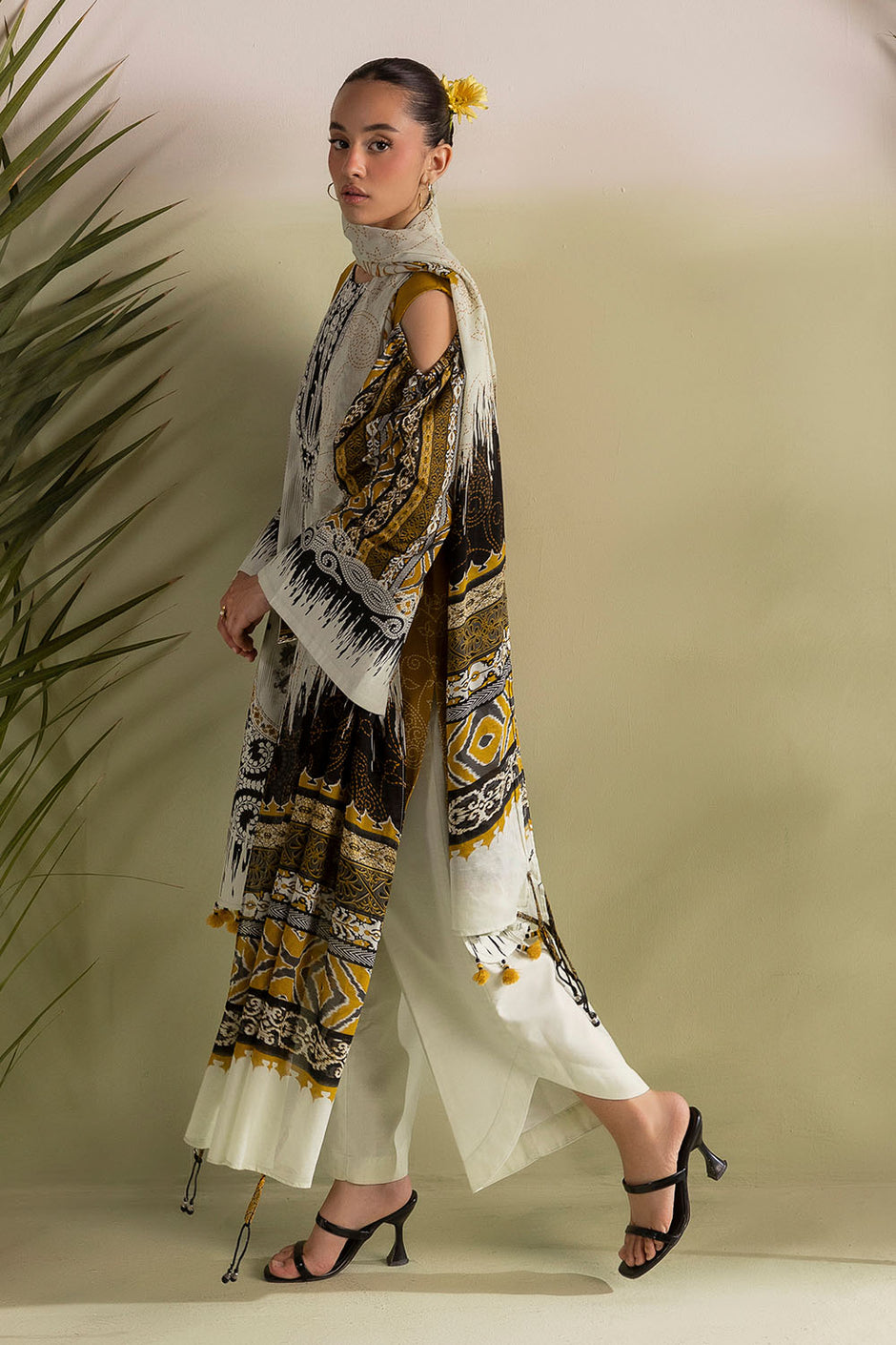 3 Piece Printed Lawn Suit with Embroidered Neckline