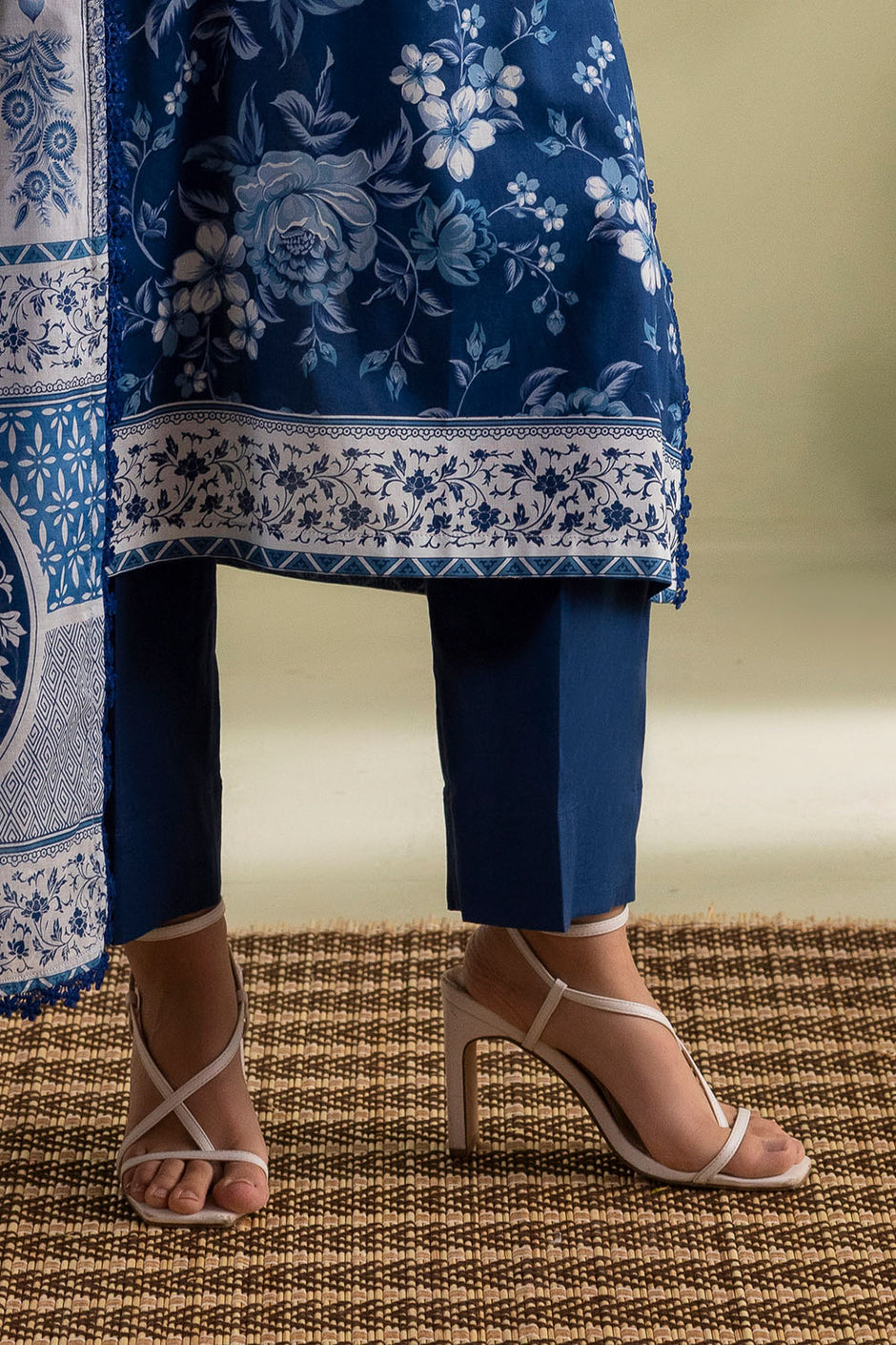 3 Piece Printed Lawn Suit with Embroidered Neckline and Printed Lawn Dupatta