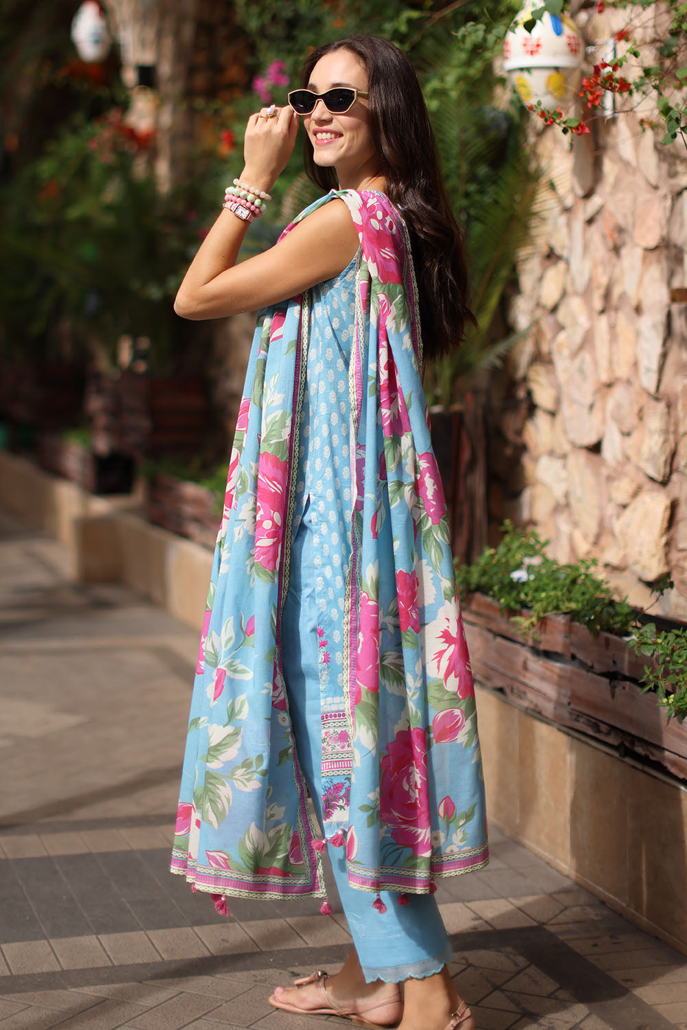3 Piece Embroidered Lawn Suit with Printed Lawn Dupatta