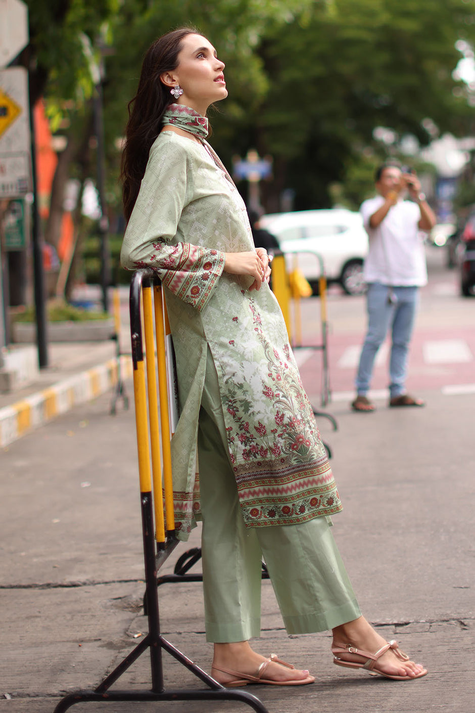 3 Piece Embroidered Lawn Suit with Printed Lawn Dupatta