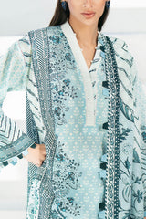 3 Piece Printed Lawn Suit with Embroidered Trouser CL-62296