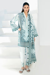 3 Piece Printed Lawn Suit with Embroidered Trouser CL-62296