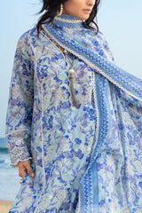 3 Piece Schiffli Embroidered Printed Lawn Suit with Denting Dupatta DN-52043