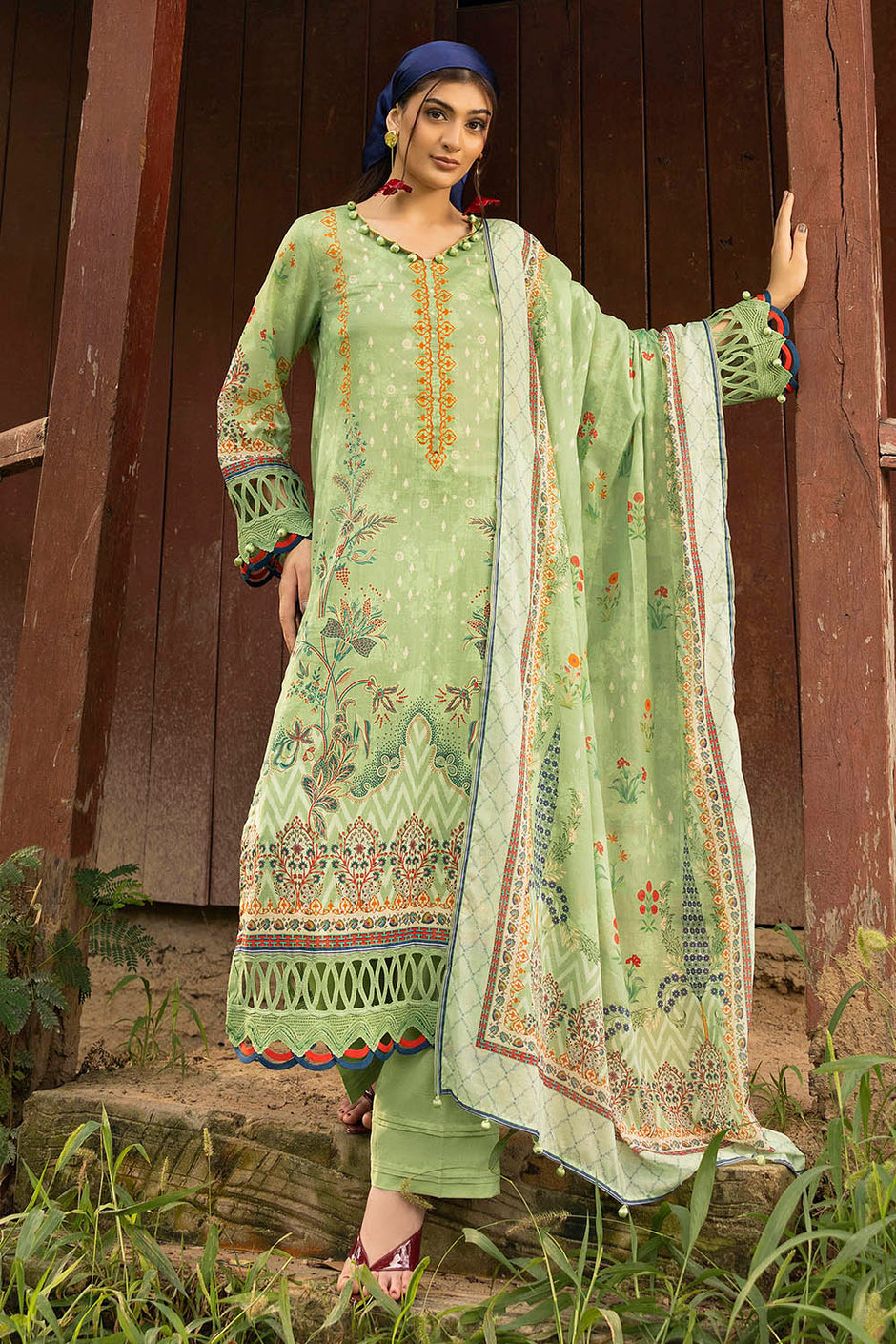 3 Piece Printed Lawn Suit with Dupatta