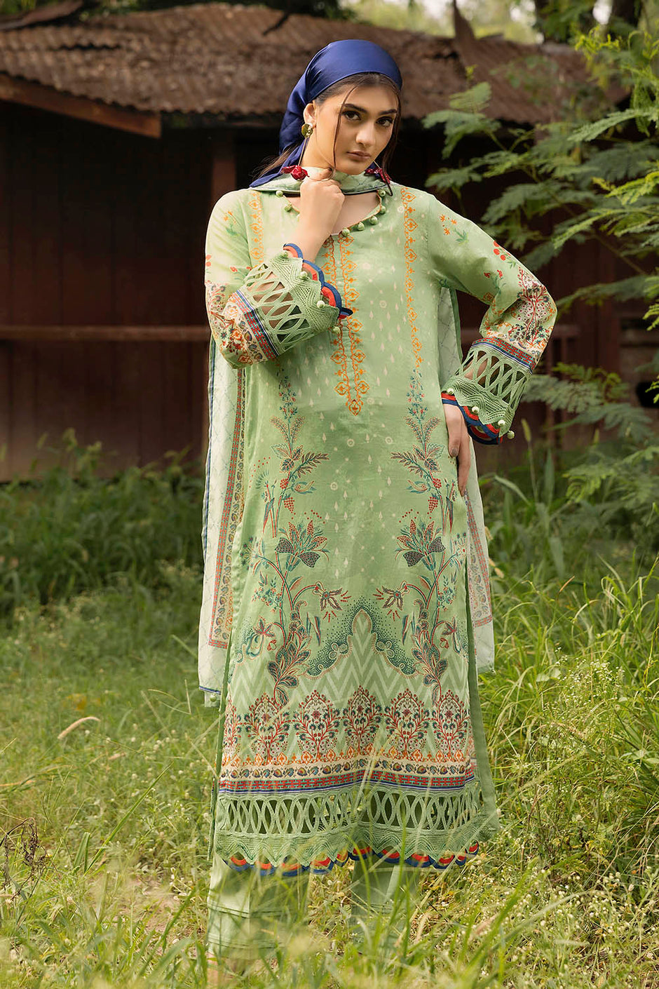 3 Piece Printed Lawn Suit with Dupatta