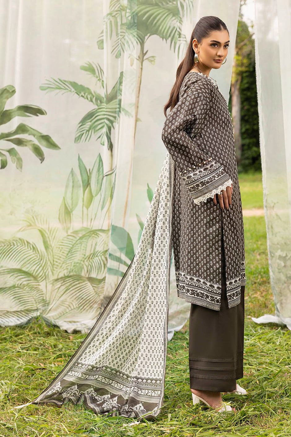 3 Piece Printed Lawn Suit with Dupatta