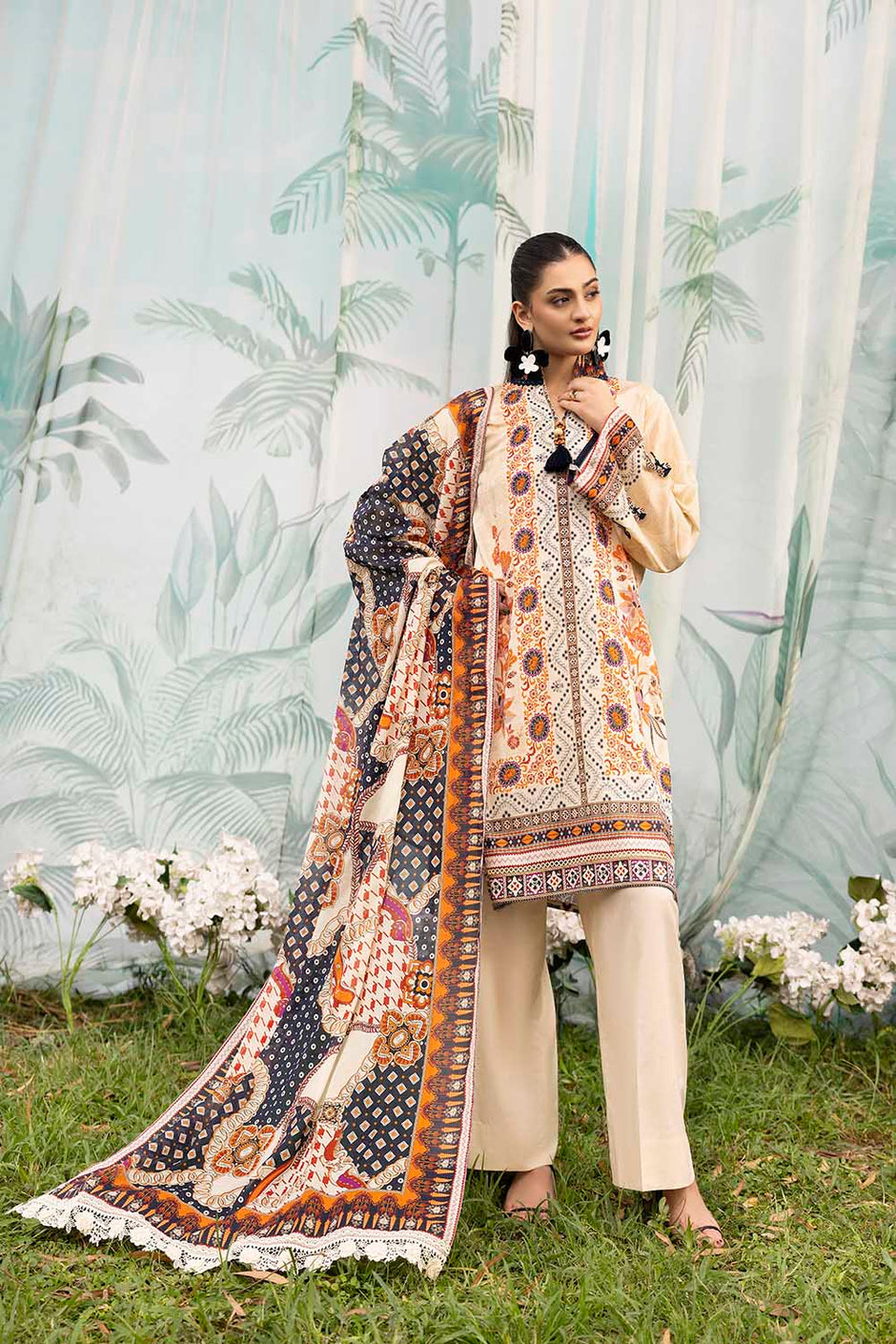 3 Piece Printed Lawn Suit with Dupatta