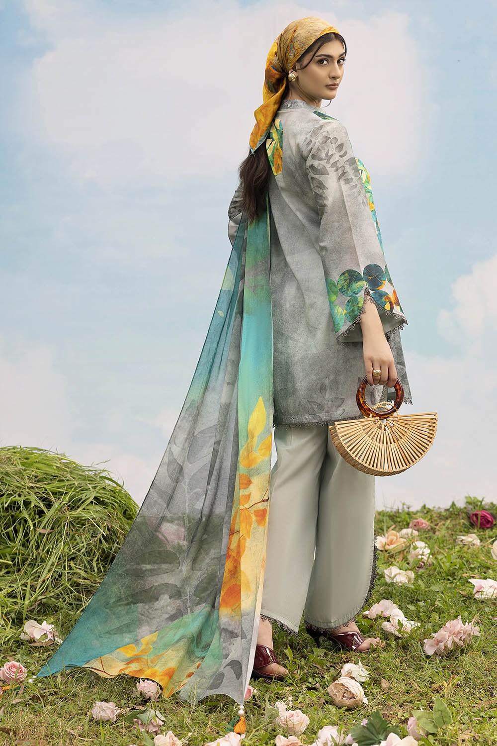 3 Piece Printed Lawn Suit with Dupatta