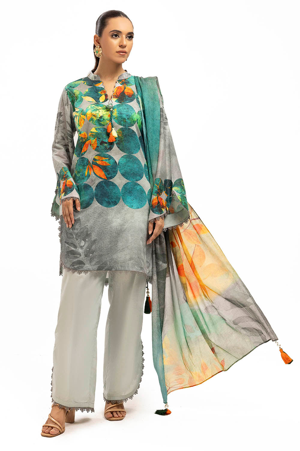 3 Piece Printed Lawn Suit with Dupatta
