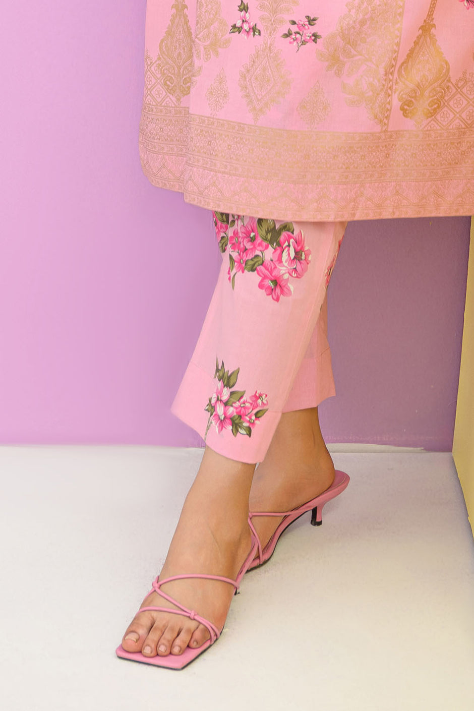 2 Piece Gold Printed Lawn Suit