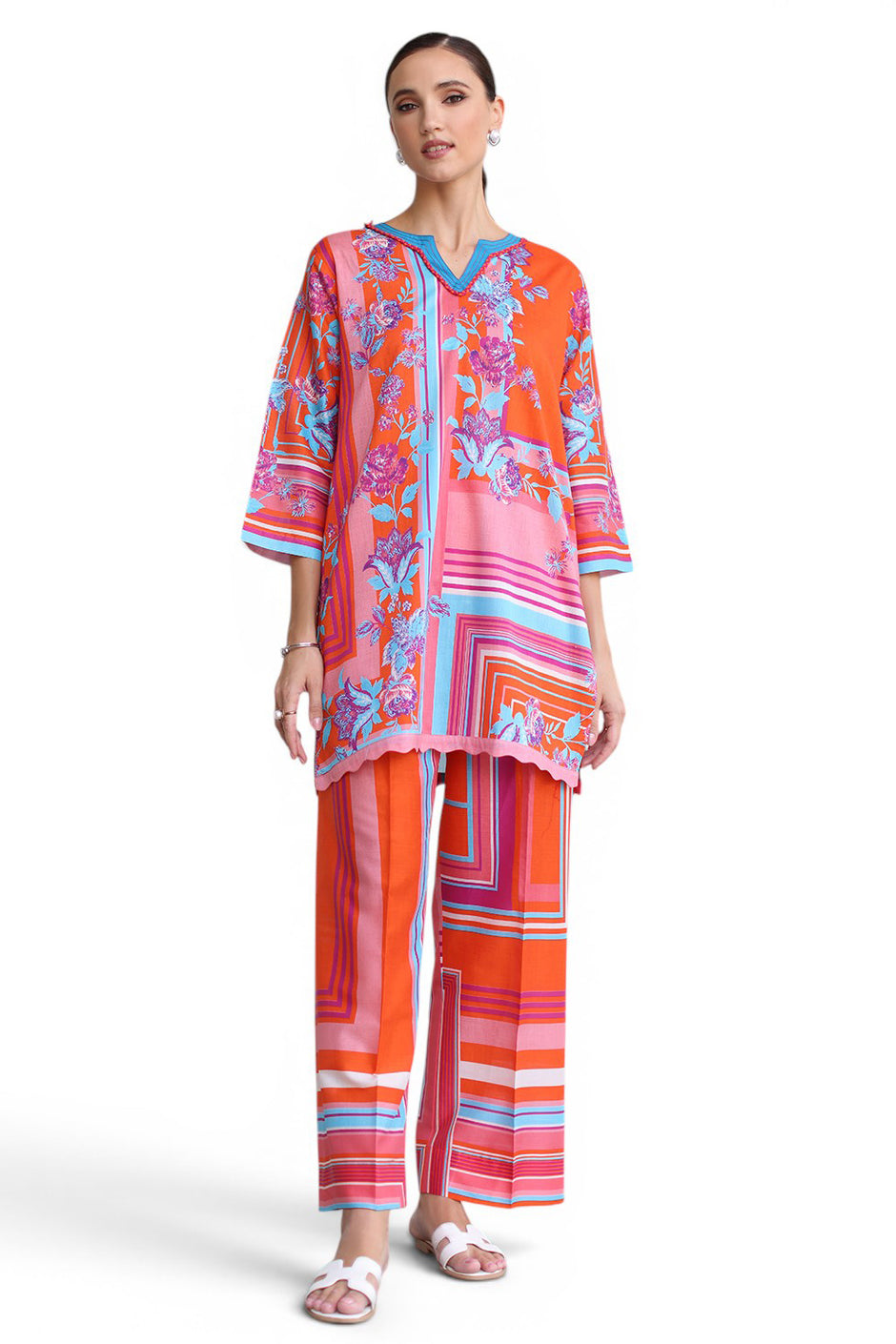 2 Piece Printed Lawn Suit with Printed Trouser