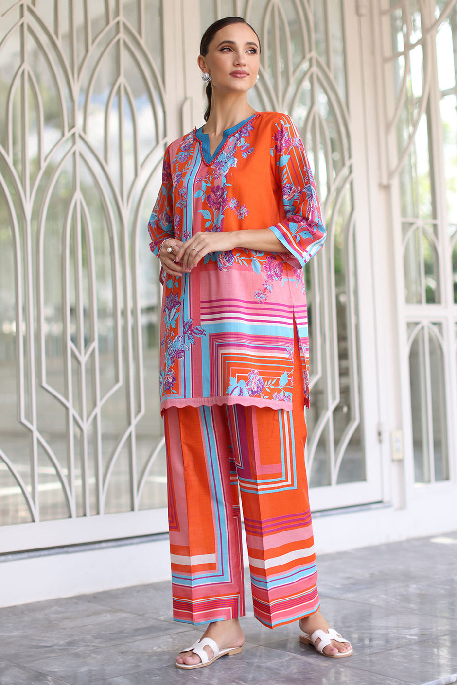 2 Piece Printed Lawn Suit with Printed Trouser