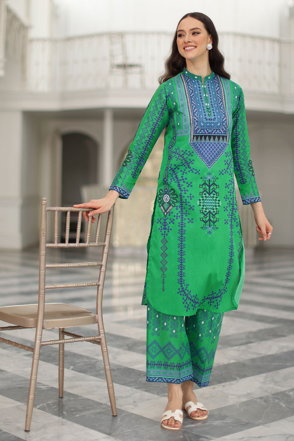 2 Piece Printed Lawn Suit with Printed Trouser