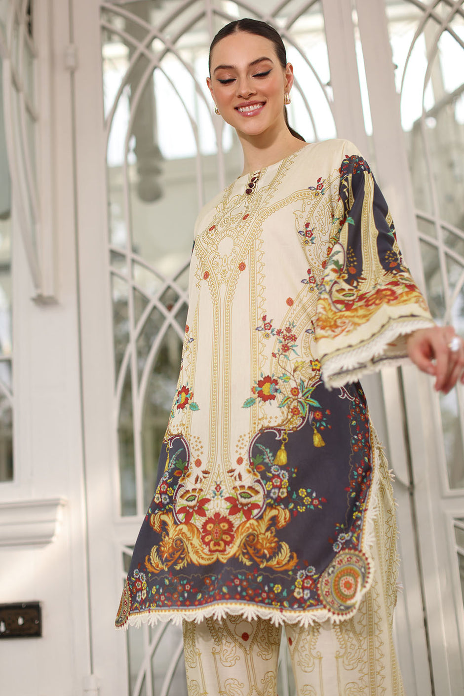 2 Piece Printed Lawn Suit with Printed Trouser