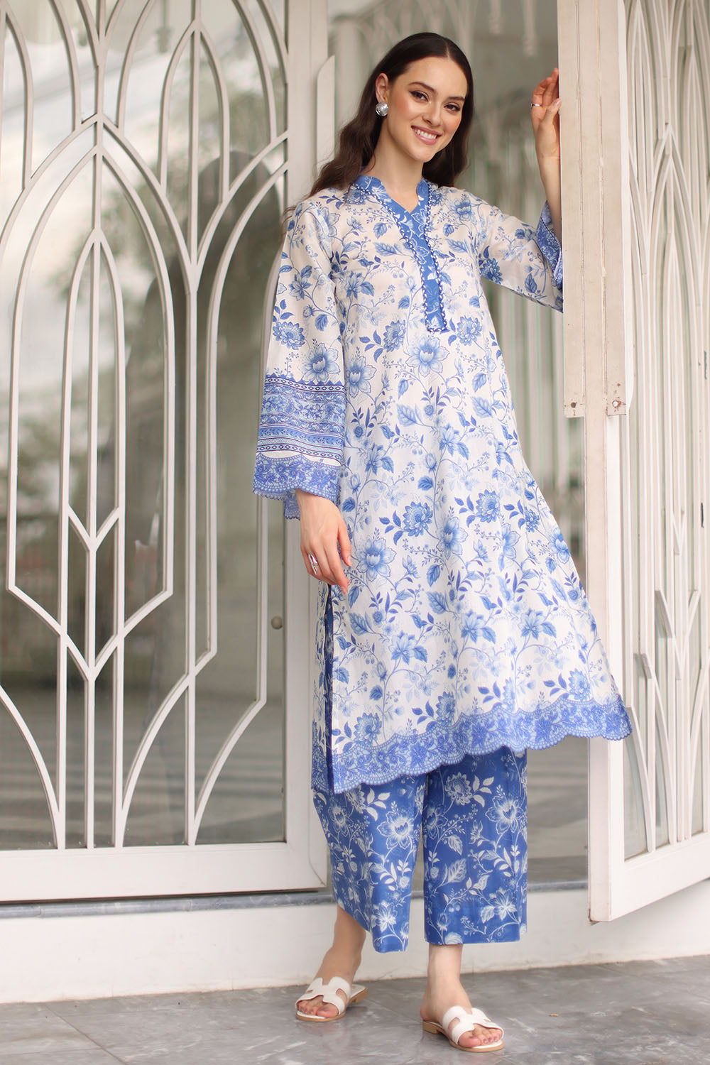 2 Piece Printed Lawn Suit with Printed Trouser