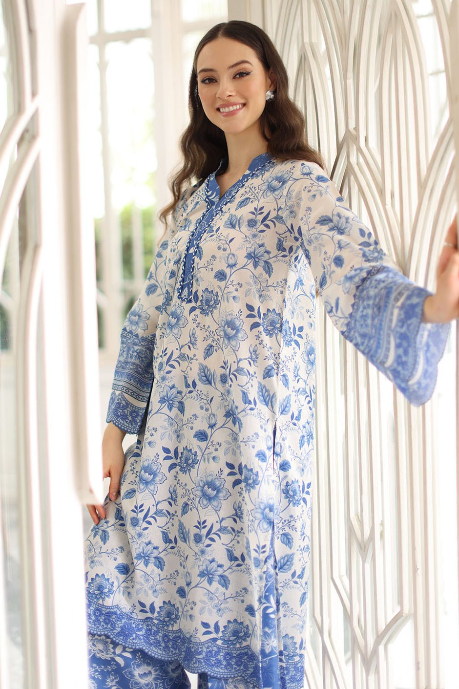 2 Piece Printed Lawn Suit with Printed Trouser