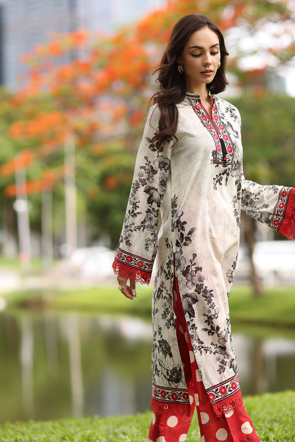 2 Piece Printed Lawn Suit with Printed Trouser