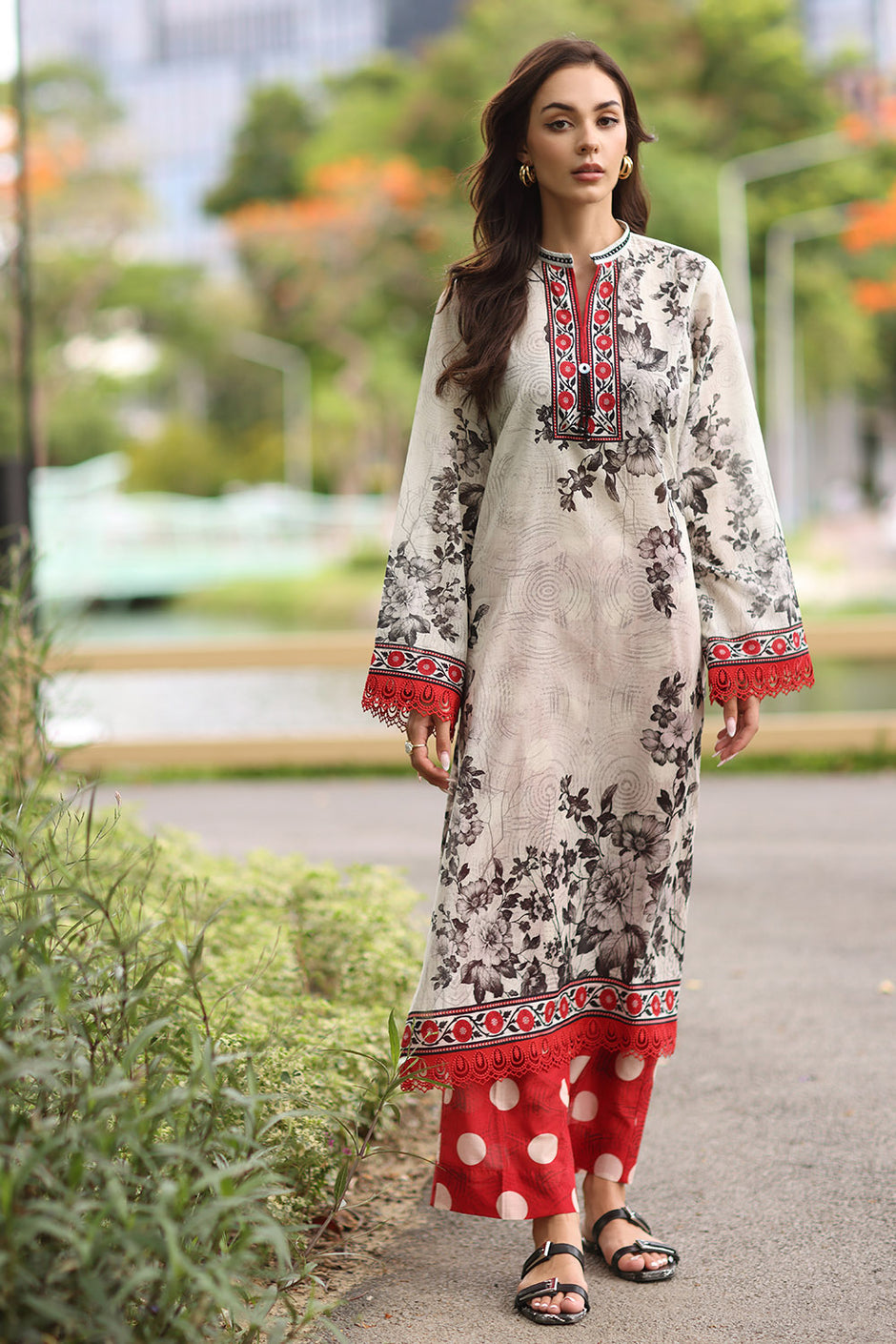 2 Piece Printed Lawn Suit with Printed Trouser
