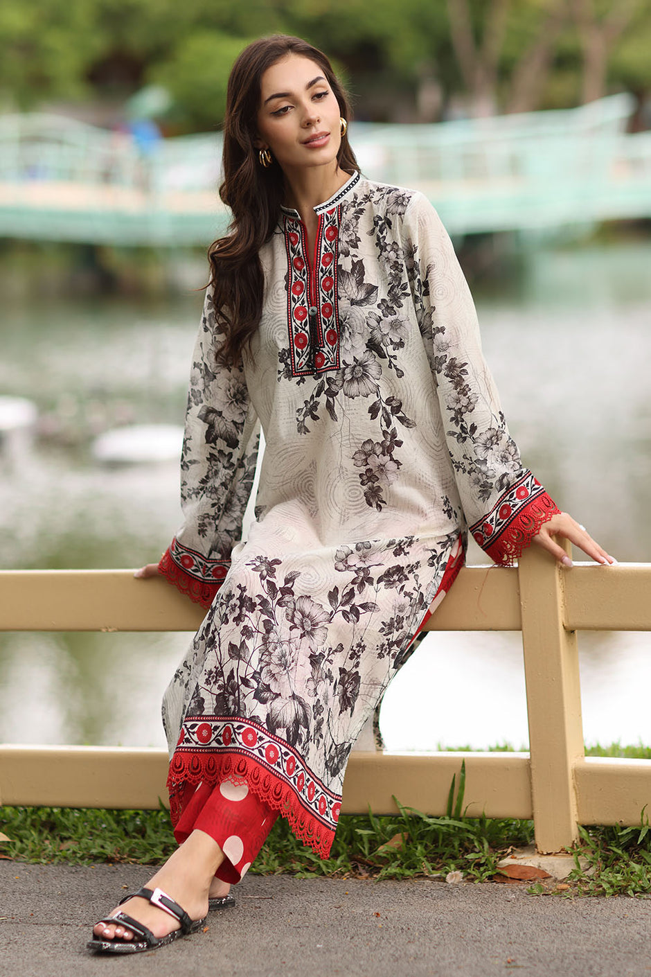 2 Piece Printed Lawn Suit with Printed Trouser