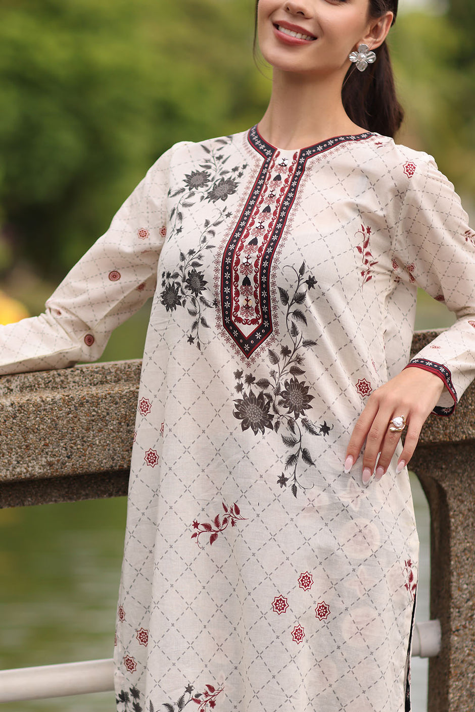 2 Piece Printed Lawn Suit with Printed Trouser