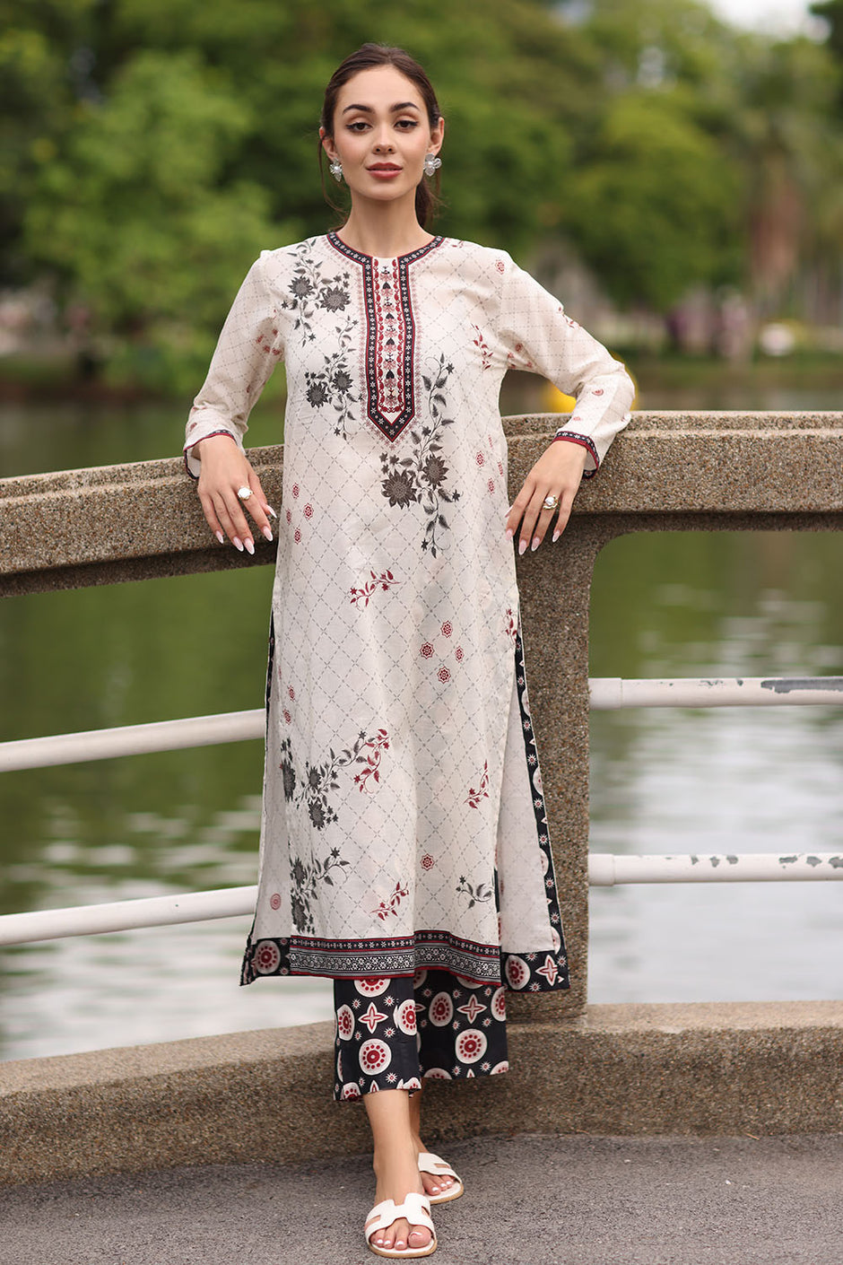 2 Piece Printed Lawn Suit with Printed Trouser