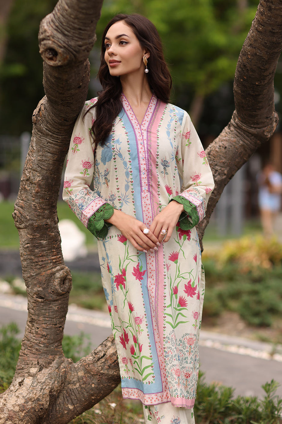 2 Piece Printed Lawn Suit with Printed Trouser